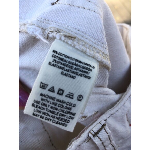 Free People Women's Bridgette Denim Shorts Ecru - Picture 7 of 9